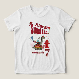 Cute brandweerdinosaurus brul en reddingsverjaarda Tri-Blend shirt