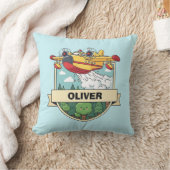 Cute Brandweervliegtuig Badge Kussen (Deken)