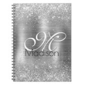 Cute brded metal Silver Faux monogram Notitieboek (Voorkant)
