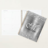 Cute brded metal Silver Faux monogram Planner (Display)