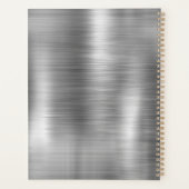 Cute brded metal Silver Faux monogram Planner (Achterkant)