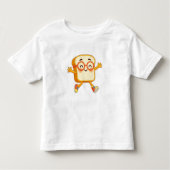 Cute Bread Cartoon Jumping Character Kinder Shirts (Voorkant)