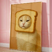 Cute Bread Cat Funny Aesthetic Wall Art Print