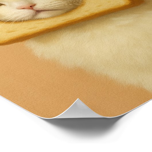 Cute Bread Cat Funny Aesthetic Wall Art Print (Hoek)
