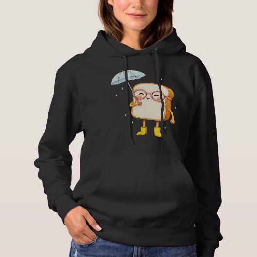 Cute Bread Character with Umbrella – Cozy T-Shirt (Voorkant)