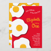 Cute Breakfast Brunch Kinder 1st Birthday Party Eg Kaart (Voorkant / Achterkant)