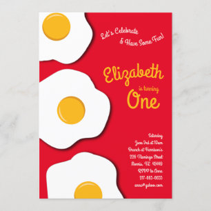 Cute Breakfast Brunch Kinder 1st Birthday Party Eg Kaart