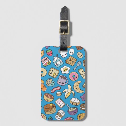 Cute Breakfast Food Bagagelabel (Voorkant (verticaal))