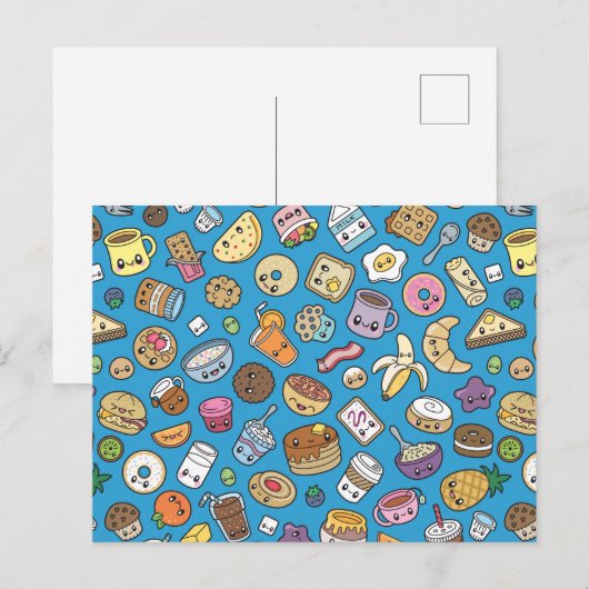 Cute Breakfast Food Briefkaart (Voorkant / Achterkant)