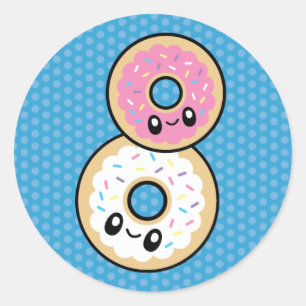 Cute Breakfast Food Donut Ronde Sticker
