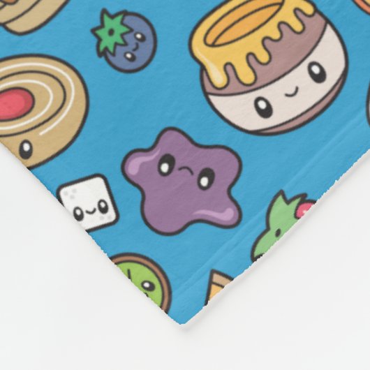 Cute Breakfast Food Fleece Deken (Hoek)