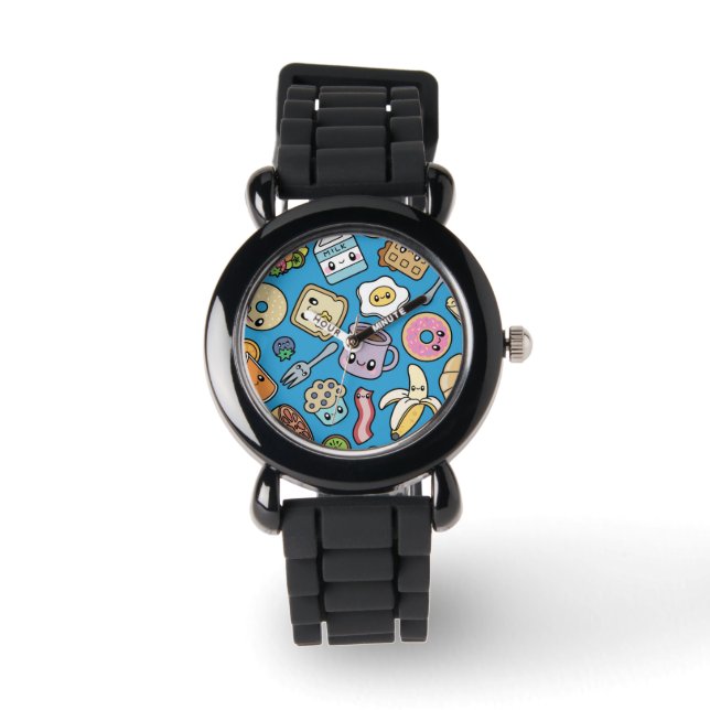 Cute Breakfast Food Horloge (Voorkant)