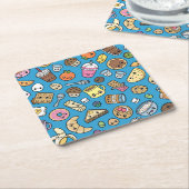 Cute Breakfast Food Kartonnen Onderzetters (Schuin)