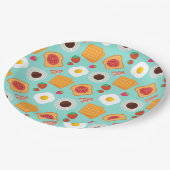 Cute Breakfast Food Pattern Bacon & Egg Summer Papieren Bordje (Gekanteld)