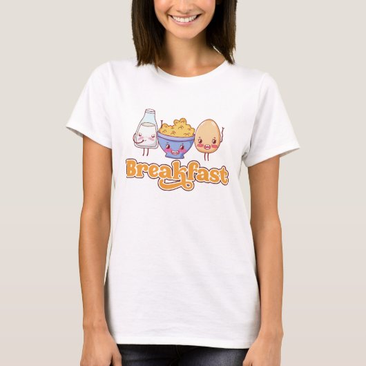 Cute Breakfast Foodie Graphic  T-shirt (Voorkant)