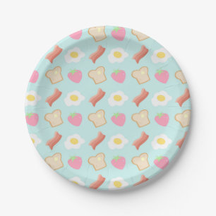 Cute Breakfast Pattern Papieren Bordje