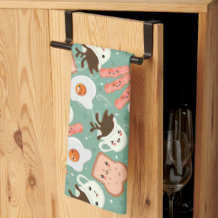 Cute Breakfast Pattern Theedoek