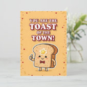 Cute Breakfast Pun You Are the Toast of the Town Bedankkaart (Staand voorkant)