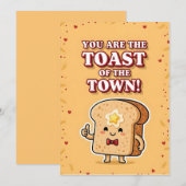 Cute Breakfast Pun You Are the Toast of the Town Bedankkaart (Voorkant / Achterkant)
