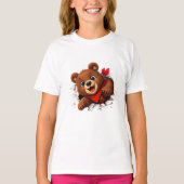 Cute Breakthrough Bear – Funny Front & Back T-shirt (Voorkant)
