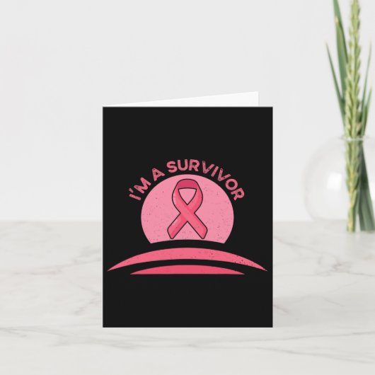 Cute Breast Cancer T-shirt roze lintontwerp voor S Kaart (Voorkant)