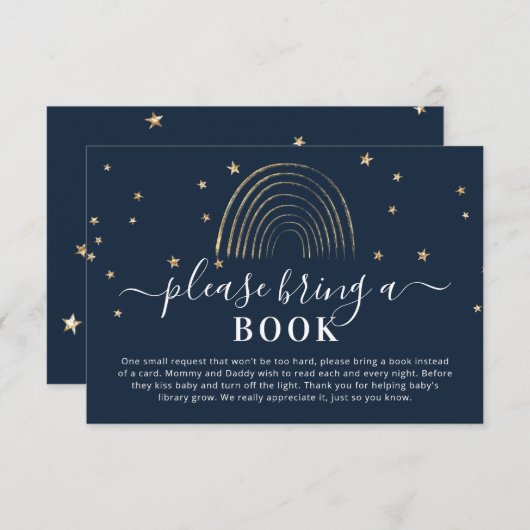 Cute Breng een Baby shower voor gouden regenboog e Informatiekaartje (Voorkant / Achterkant)