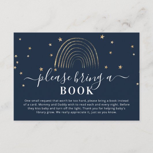 Cute Breng een Baby shower voor gouden regenboog e Informatiekaartje (Voorkant)
