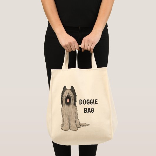 Cute Briard Cartoon Dog Custom Doggie Tote Bag (Voorkant (product))
