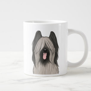 Cute Briard Cartoon Dog Grote Koffiekop