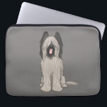 Cute Briard Cartoon Dog Laptop Sleeve<br><div class="desc">Schattigee Briard-tekening</div>