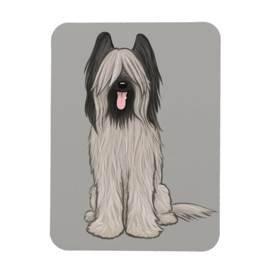 Cute Briard Cartoon Dog Magneet (Verticaal)