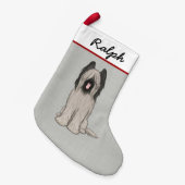 Cute Briard Cartoon Dog Personalized Pet Lover's Kleine Kerstsok (Voorkant (Hangend))