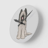 Cute Briard Cartoon Dog Ronde Klok (Hoek)