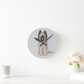 Cute Briard Cartoon Dog Ronde Klok (Huis)