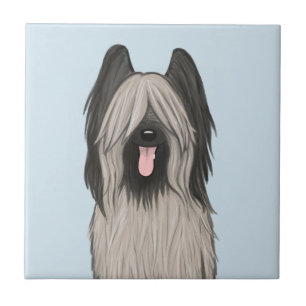 Cute Briard Cartoon Dog Tegeltje