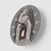 Cute Briard Dog Tekening Ronde Klok (Hoek)