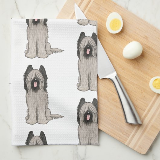 Cute Briards Patroon Theedoek (Quarter Fold)