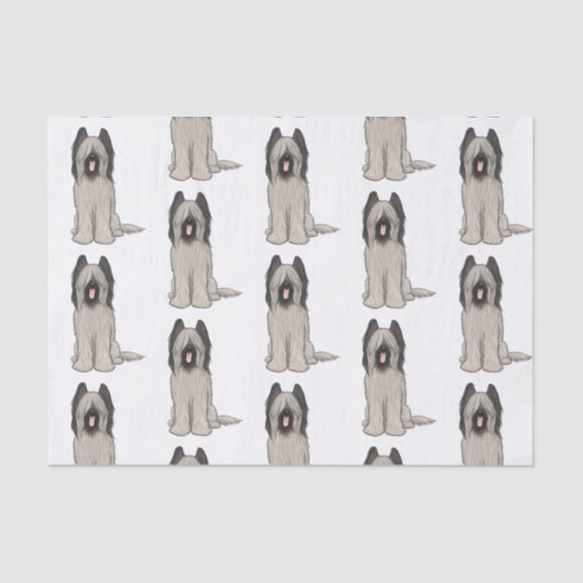 Cute Briards Patroon Tissuepapier (Voorkant)
