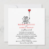 Cute Bride and Groom Doodles Wedding Invitation Kaart (Achterkant)
