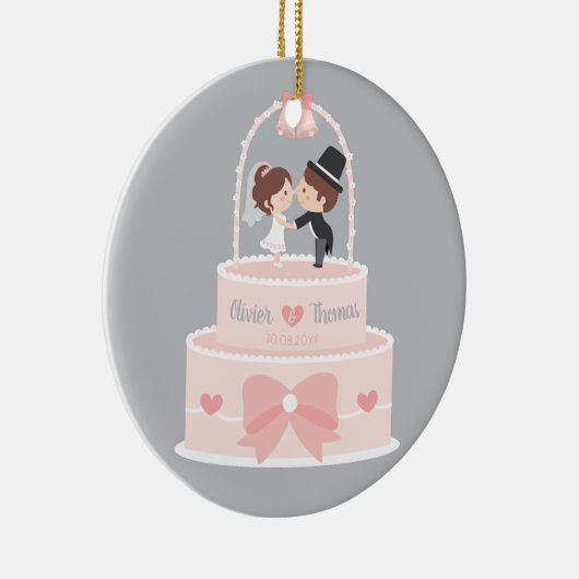 Cute Bride and Groom Topper Wedding Cake Ornament (Rechts)