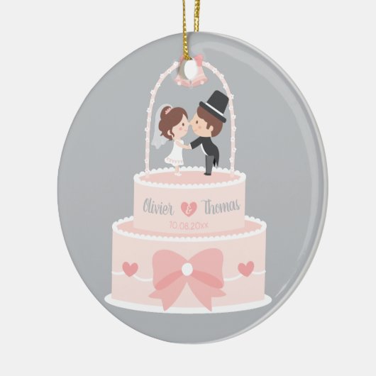 Cute Bride and Groom Topper Wedding Cake Ornament (Links)
