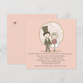 Cute Bride and Groom Wedding Rehearsal Dinner Invi Kaart (Voorkant / Achterkant)