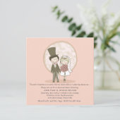 Cute Bride and Groom Wedding Rehearsal Dinner Invi Kaart (Staand voorkant)