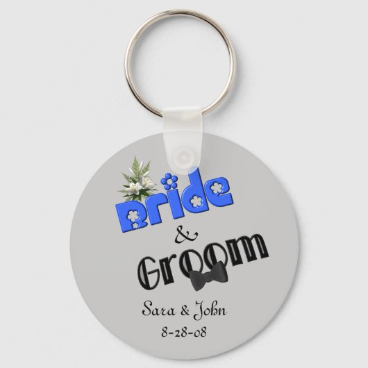 Cute Bride and Groom Wedding Sleutelhanger (Voorkant)