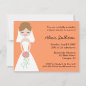Cute Bride Bridal Shower Invitations - mango Kaart (Voorkant)