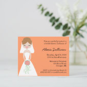 Cute Bride Bridal Shower Invitations - mango Kaart (Staand voorkant)