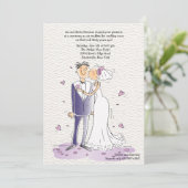 Cute Bride en Groom Jubileum Invitation Kaart (Staand voorkant)