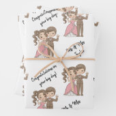 Cute Bride en Groom Names White Inpakpapier Vel (In situ)