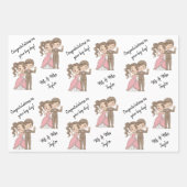 Cute Bride en Groom Names White Inpakpapier Vel (Voorkant)
