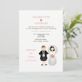 Cute Bride en Groom Scottish Wedding Theme Kaart (Staand voorkant)